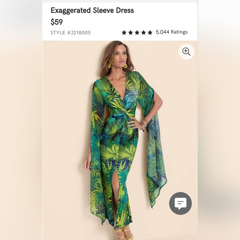 VENUS Exaggerated Sleeve Dress, Size XL